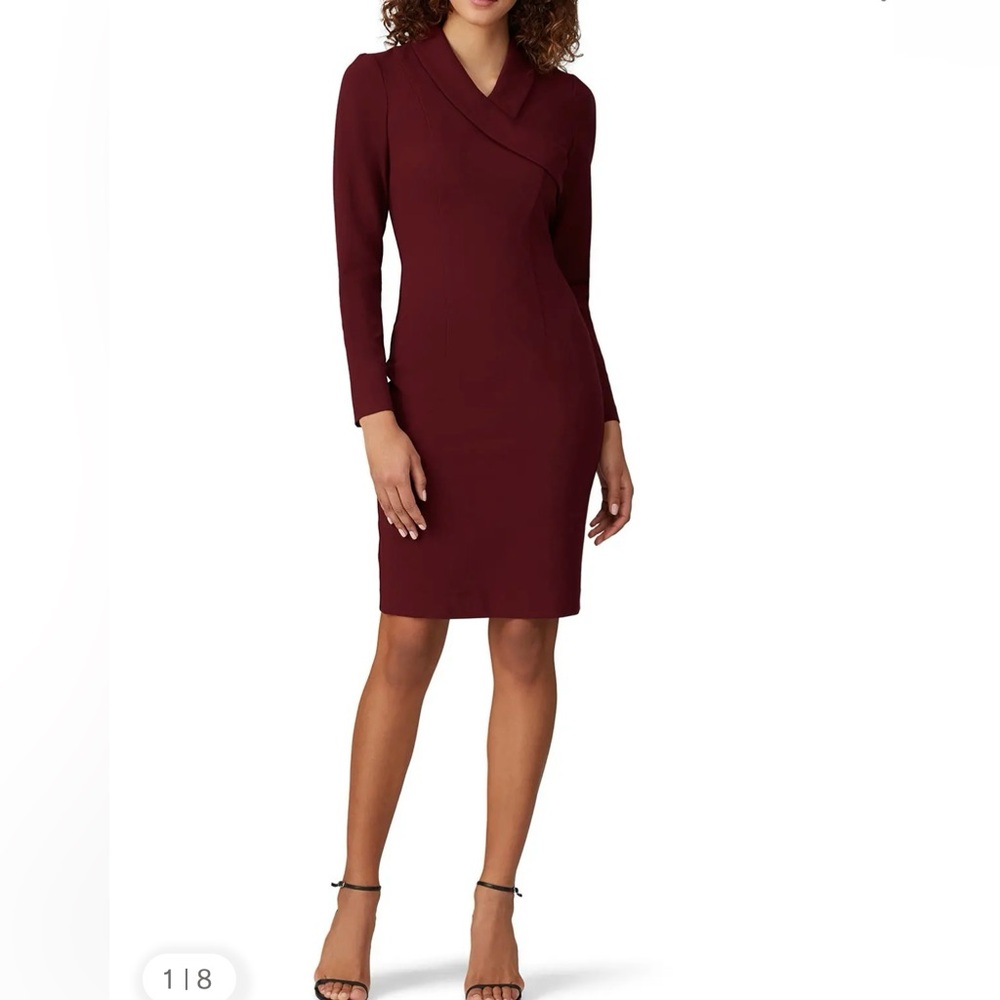 Black Halo Deep Red Long Sleeve Dress